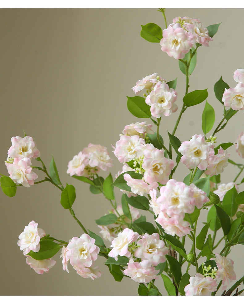Artificial Camellia Silk Flower, Single Stem with 17 Blooms, 34" Long, Indoor Décor for Home, Office, or Events