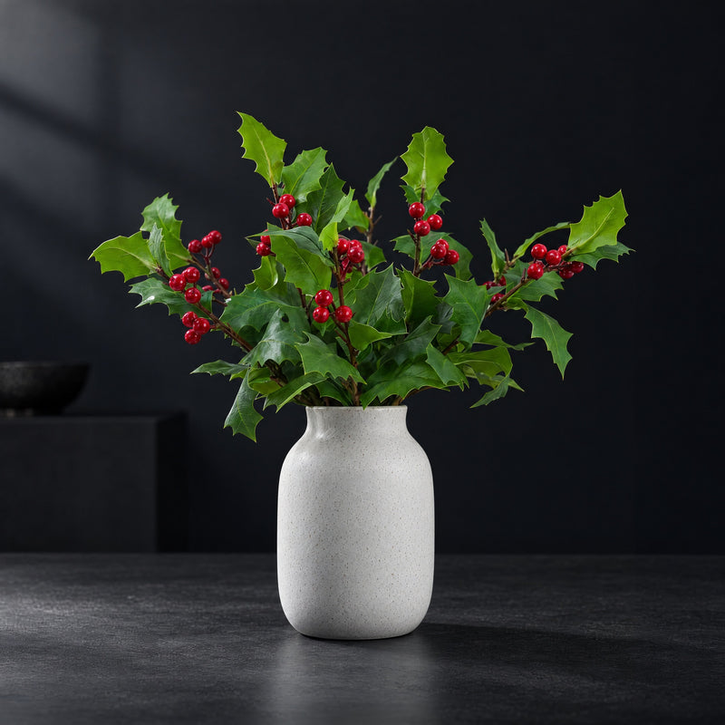 Artificial Autumn Leaf Branch, Rubber Tree Foliage Bush, Single Pick in Faux Silk Fabric, for Vase Arrangements & Fall Decor