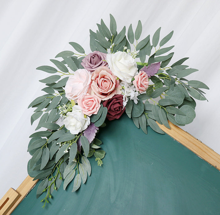 Flor artificial a granel Swag boda arco ceremonia de bienvenida signo y recepción telón de fondo decoración Floral al por mayor