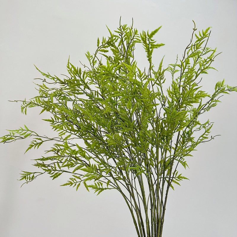 Artificial Persian Fern Bush, Faux Greenery Stem with Boston & Maidenhair-Style Fronds, Tall Soft Plastic, for Home, Wedding & Event Decor