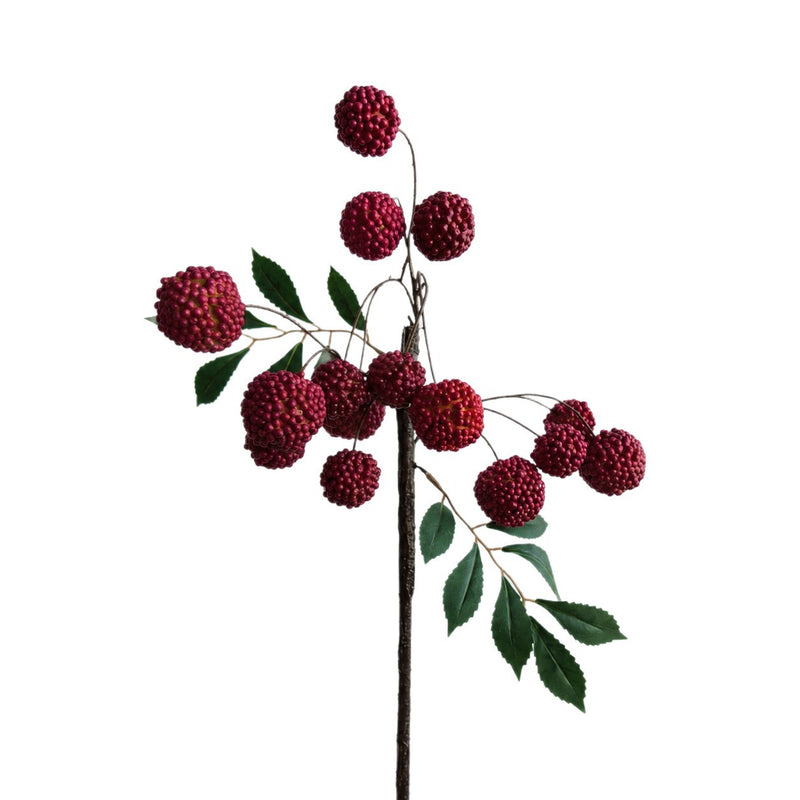 Artificial Lychee Fruit Branch Bush, 22 Inches, Rustic Home Decor, Window Display