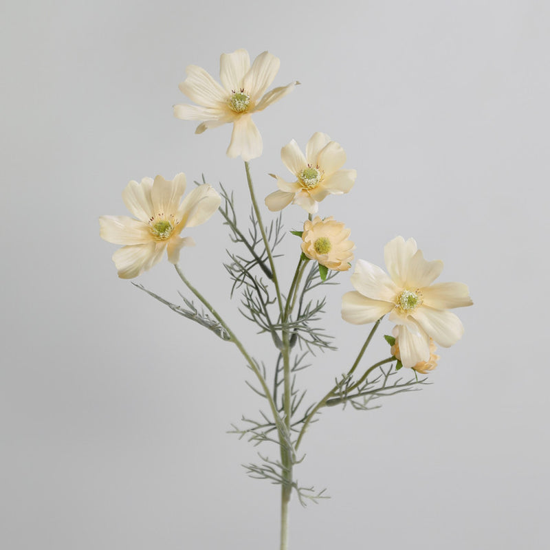 Artificial Cosmos Flowers, 6-Bloom Bush with Silk-Like Petals, 24" Tall for Home Decor, Weddings & Events