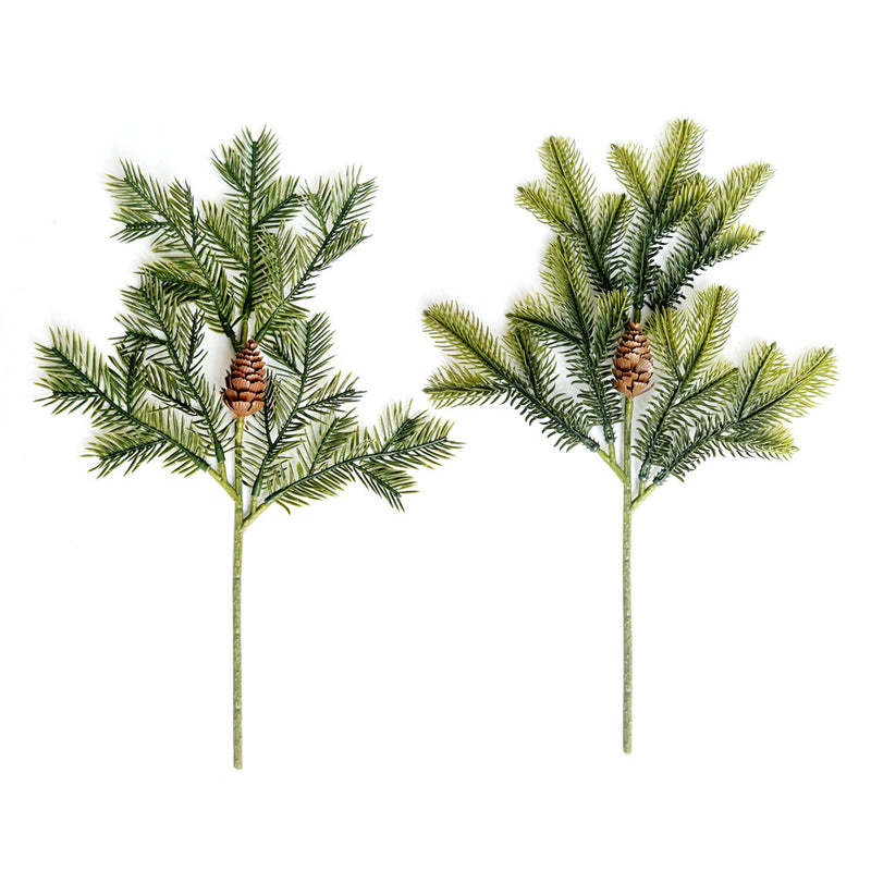 Artificial Red Berry Pine Needle & Cypress Leaf Stem, Faux Christmas Greenery Pick for Holiday Decor, Wreaths & Floral Arrangements