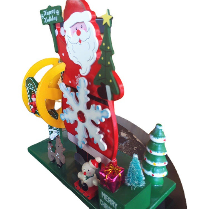 Bulk 9.8" Xmas Music Box with Santa Snowmen Tabletop Musical Ornament Wholesale