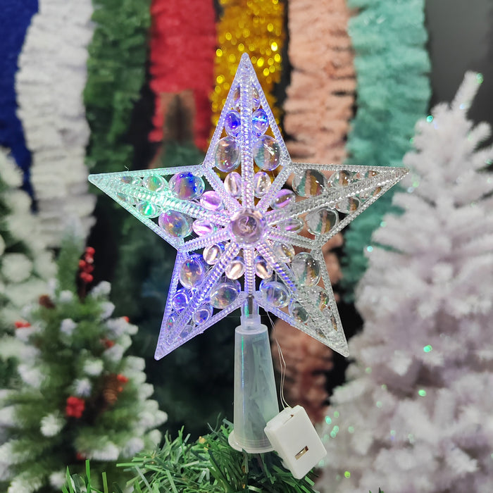 Bulk 5.9" Glittered Xmas Star Treetop for Xmas Party Home Decor Wholesale