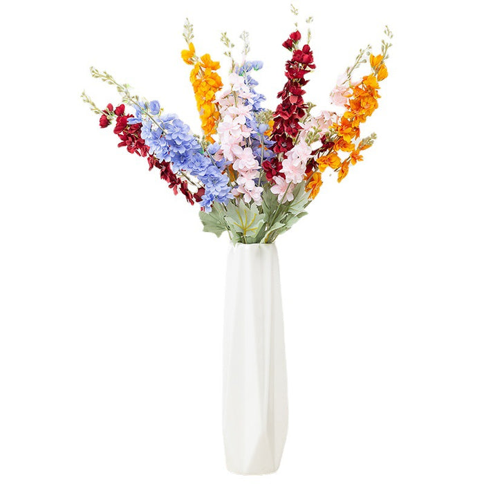 Venta al por mayor de flores de seda artificial de tallos de Delphinium de 33 "a granel 