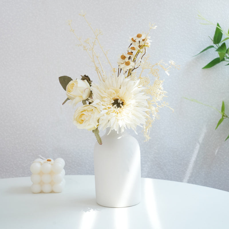 Artificial Peony Bouquet with 3 Blooms, 13" Silk-like Faux Flowers for Home Decor, Wedding Centerpieces, Modern Vase Arrangements