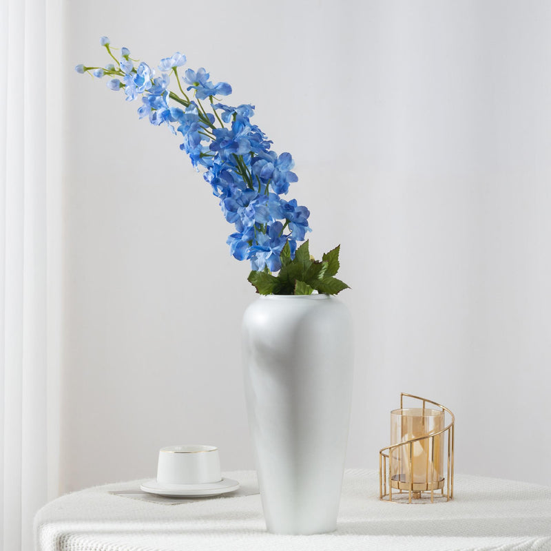 45" Artificial Delphinium Bush, Faux Silk Flower Arrangement for Weddings, Home Decor & Events