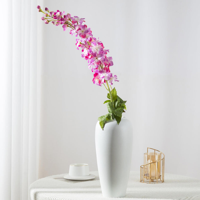 45" Artificial Delphinium Bush, Faux Silk Flower Arrangement for Weddings, Home Decor & Events
