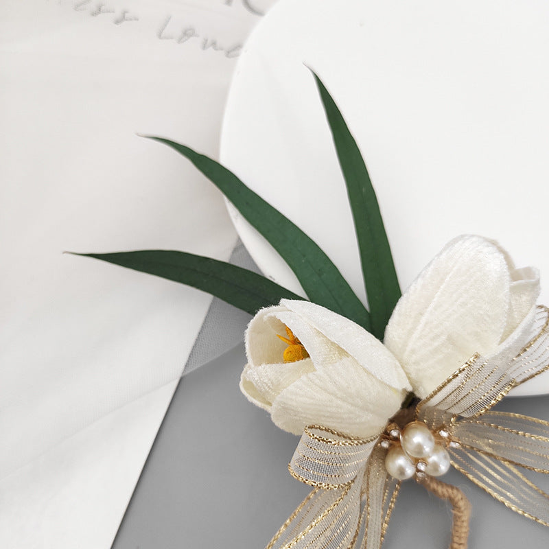 Bulk Velvet Tulip Corsage for Bride Bridesmaid Wedding Party Wholesale