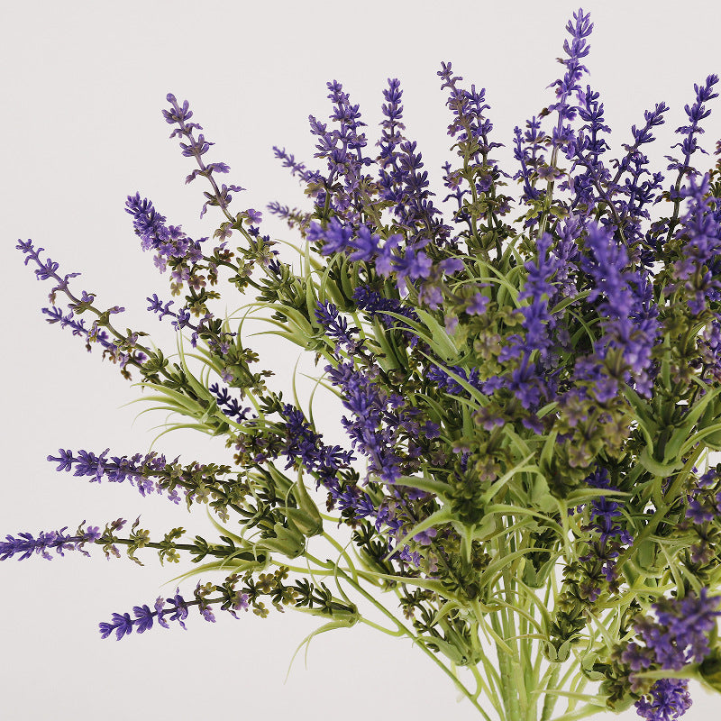 Artificial Lavender Bush with 24 Blooms, 26" Tall Realistic Faux Flower for Wedding Decor, Home Staging, Indoor Outdoor Use