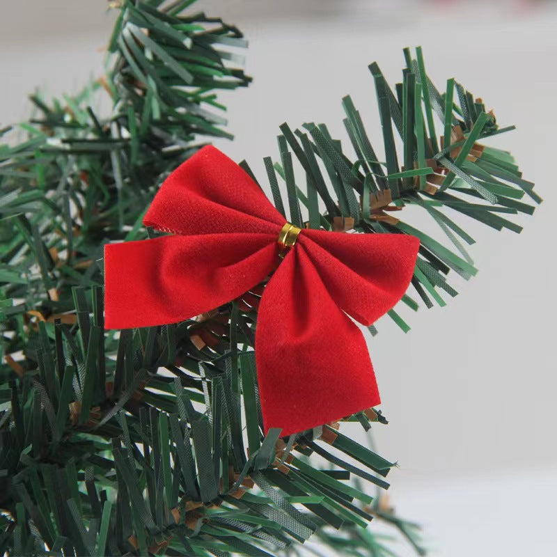 Lot de 12 nœuds de Noël floqués pour décorations d'arbres de Noël