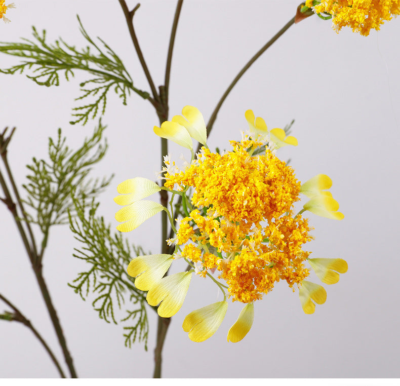 38" Realistic Artificial Dandelion & Snowberry Stem, Single Branch with 4 Blooms, Ins Modern Floral Decor for Weddings, Home, Offices