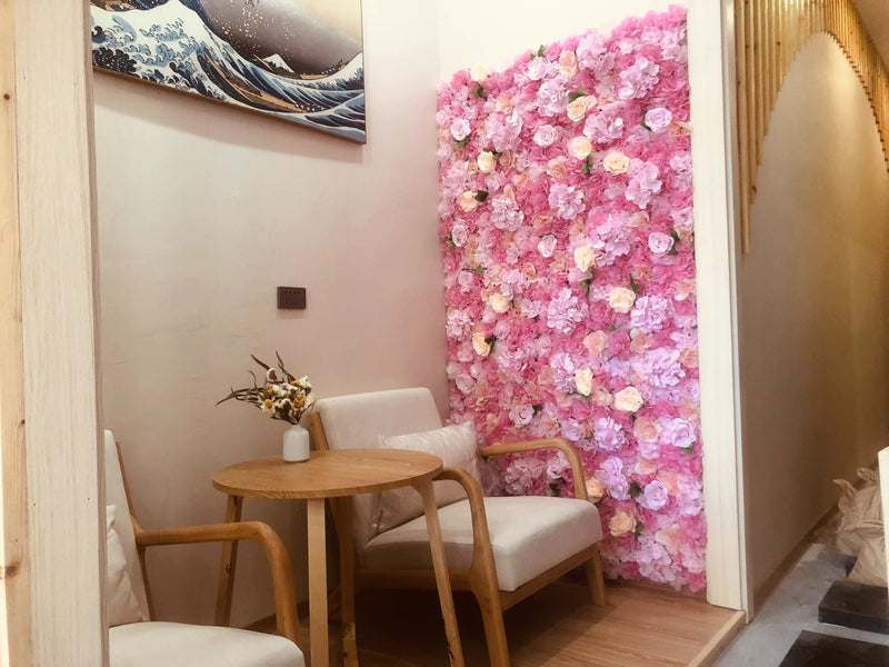 Lot de 12 fleurs artificielles en vrac, hortensia, pivoine, rose, tapis mural, toile de fond, protection UV, décoration de mariage, vente en gros 