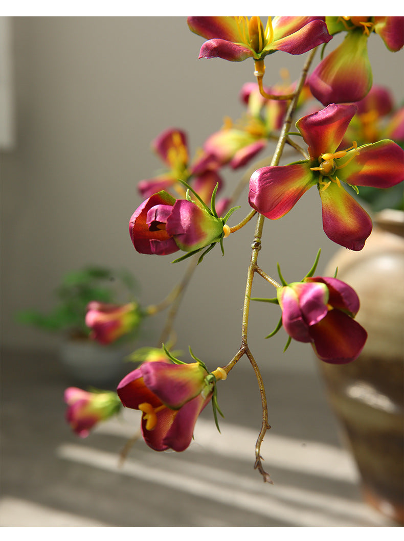 Artificial Dogwood Flower Stem, 33" Tall Silk Single Branch with 9 Blooms, Realistic Faux Floral for Home Decor, Wedding Centerpieces, Table Arrangements