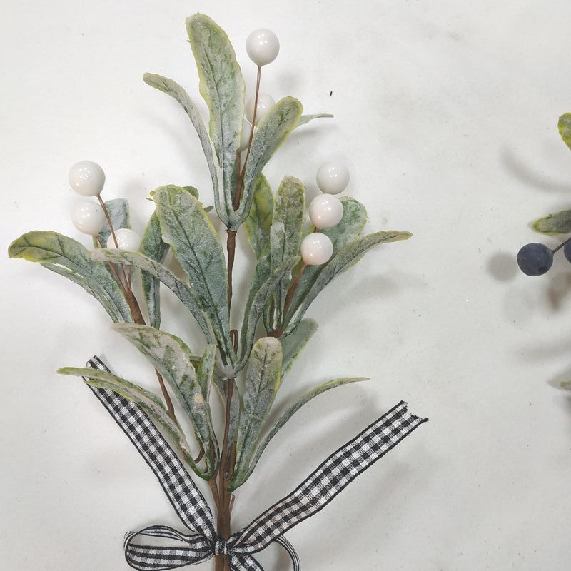 Lot de 8 tiges de gui artificielles pour décorations de Noël