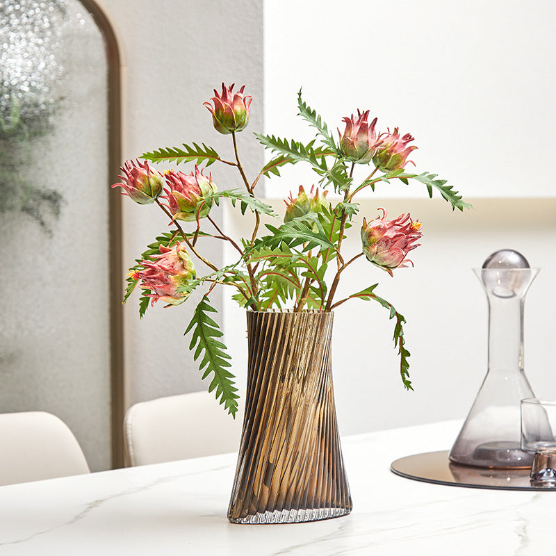 Artificial Milk Thistle Stem with 2 Blooms, 23" Tall Faux Botanical for Home Decor, Wedding Centerpieces & Commercial Displays