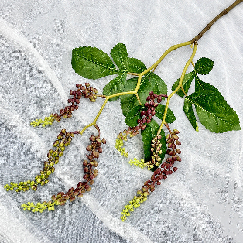 Single Stem Artificial Mountain Trail Vine with 6 Berries, 32" Latex Real-Touch Foliage for Wedding Decor & Home Styling