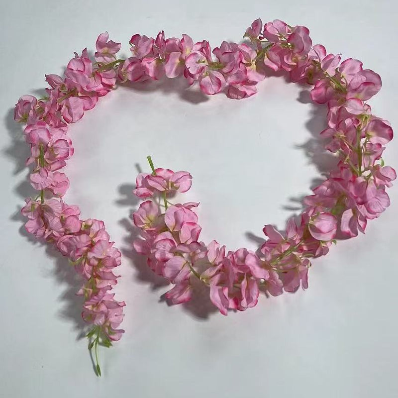 Wisteria Garland Vine, 59" Long with 168 Blooms, Silk-Like Fabric, Indoor/Outdoor Decor for Weddings, Homes, Events