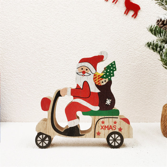 Bulk Christmas Ornaments Santa Rides Bicycle with Gifts Accessories Wholesale