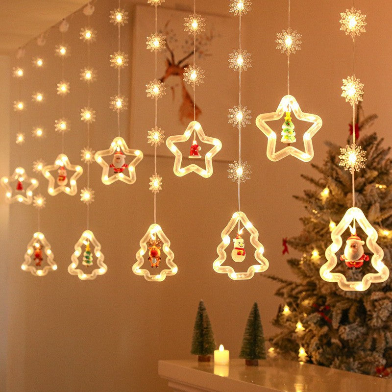 Bulk Christmas String Lights Ornaments with Snowflakes Fairy Window Lights for Xmas Party Decor Wholesale