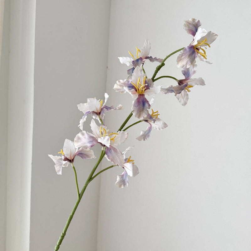 Artificial Iris Bush with 9 Blooms, 37" Tall Silk-Like Faux Flowers for Wedding Decor, Home & Commercial Use