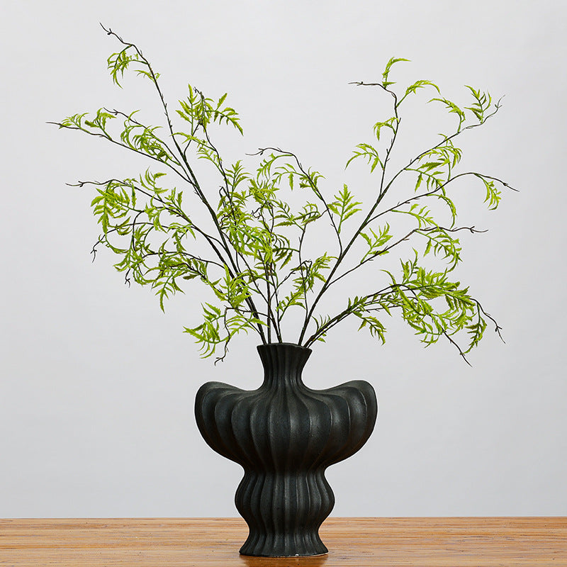 Single Stem Artificial Persian Leaf Branch, 46" Long, Modern Farmhouse Style, Indoor Décor