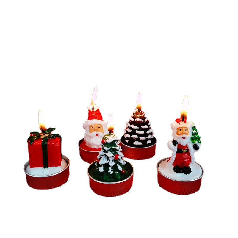 Lot de 3 bougies de Noël en vrac avec Père Noël, sapin de Noël, pomme de pin, coffret cadeau pour Noël, automne, décoration d'intérieur, vente en gros