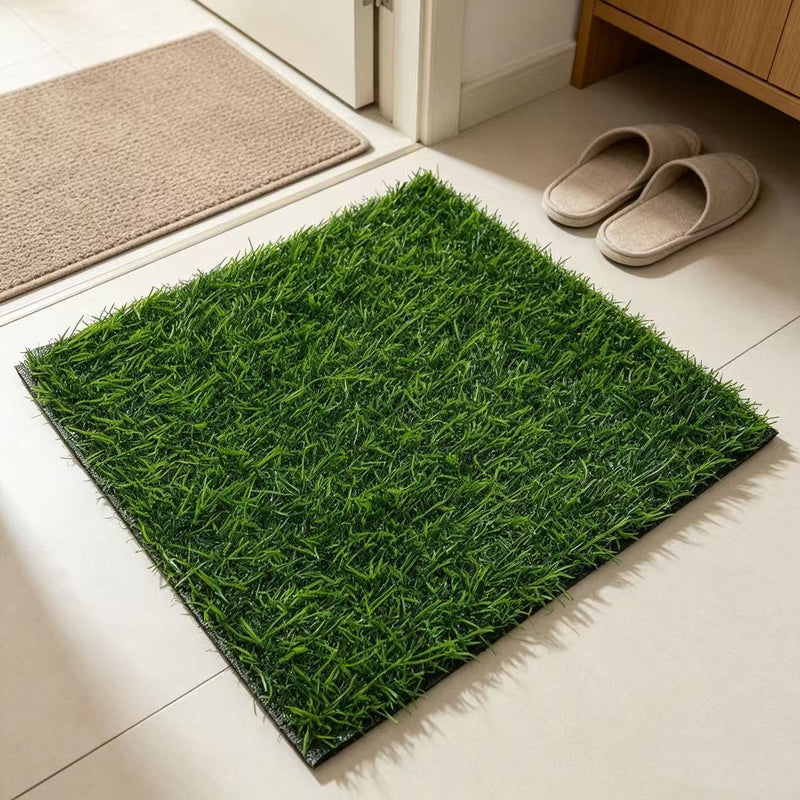 Artificial Grass Mat Square Turf Tile, Green Faux Grass Sheet, Nordic Style, for DIY Displays, Window Decor & Weddings