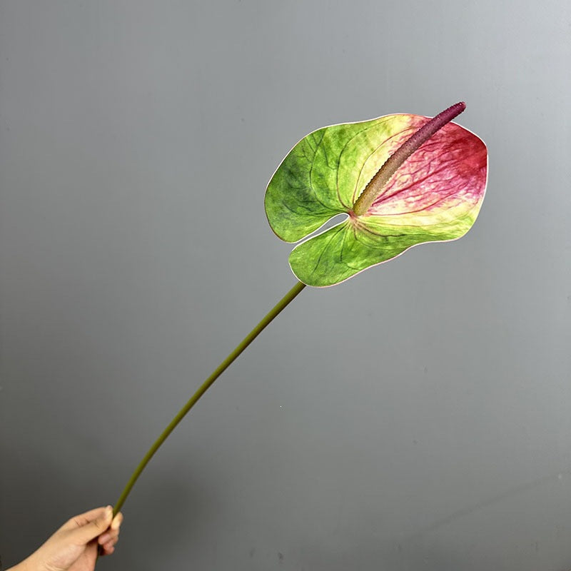 Single Stem Artificial Anthurium Flower, 28" Tall Realistic Faux Red Flamingo Lily for Wedding Centerpieces & Home Decor