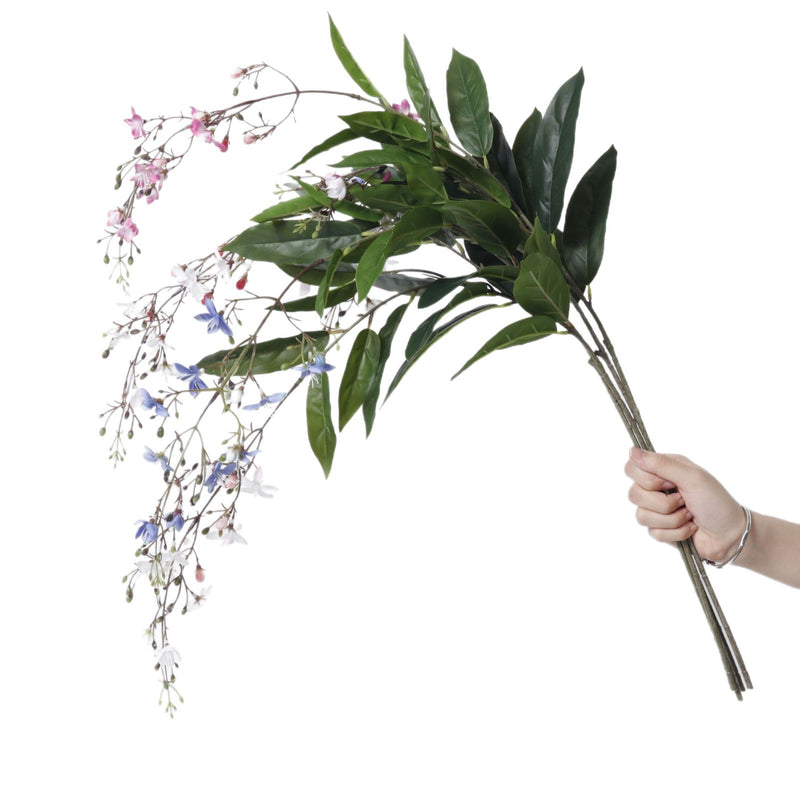Artificial Jasmine Bush, Long Trailing Faux Jasmine Branches with PU Blooms, Indoor Floor Vase Filler for Wedding, Home Decor