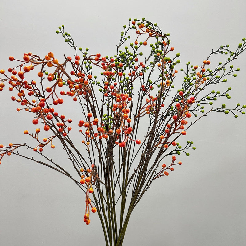 Artificial Red Berry Bush, 55" Long Faux Foam Berry Stems for Wedding Centerpieces, Home Decor, and Seasonal Displays