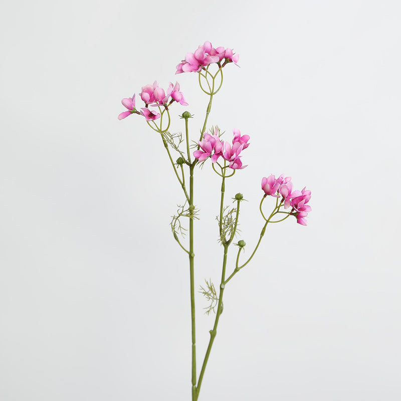 Artificial Larkspur Bush, 22" Tall Faux Flower Stems, Realistic Plastic Greenery for Home Decor, Weddings & Events