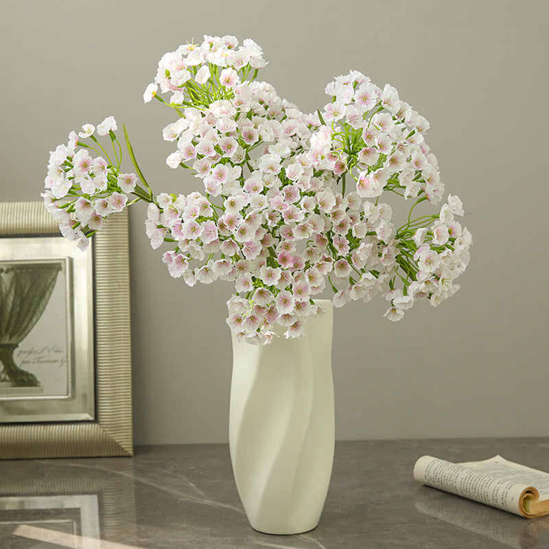 Single Stem Artificial Carnation with 3 Blooms, 28" Height, Silk-Like Fabric, Modern Home Decor, Wedding, Office Styling
