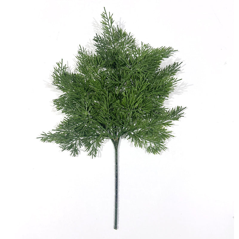Artificial Juniper Pine Single Stem, Faux Christmas Evergreen Pick, Bendable Plastic Greenery for Holiday Decor & Vase Arrangements
