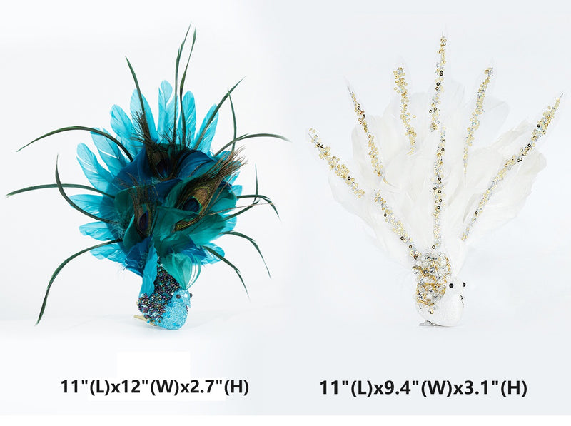 Bulk Simulated Peacock Christmas Hanging Ornaments  Wholesale