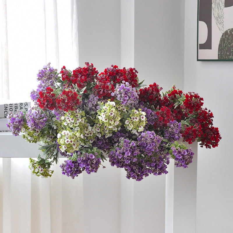 Artificial Hydrangea Snowball Flower Stem, Single Stem with 3 Blooms, 31" Tall, Silk-Like Fabric, for Home Decor, Wedding Centerpieces, Commercial Displays