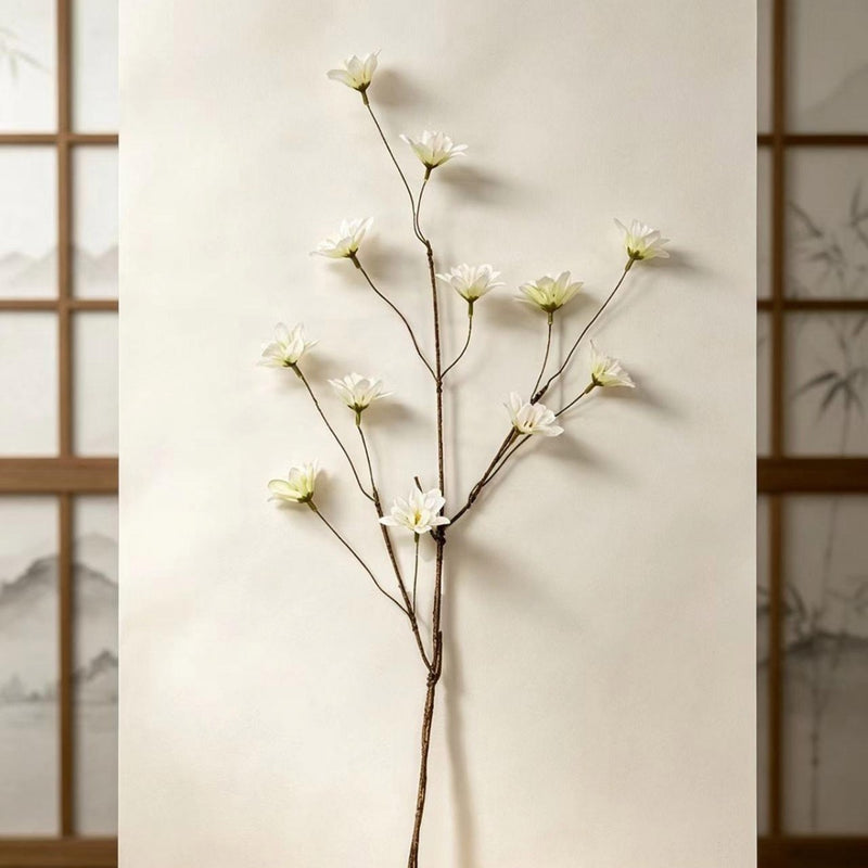 Larkspur Artificial Flower Bush with 12 Blooms, 19" Tall, Silk-like Fabric, Modern Farmhouse Decor for Weddings, Home, Office