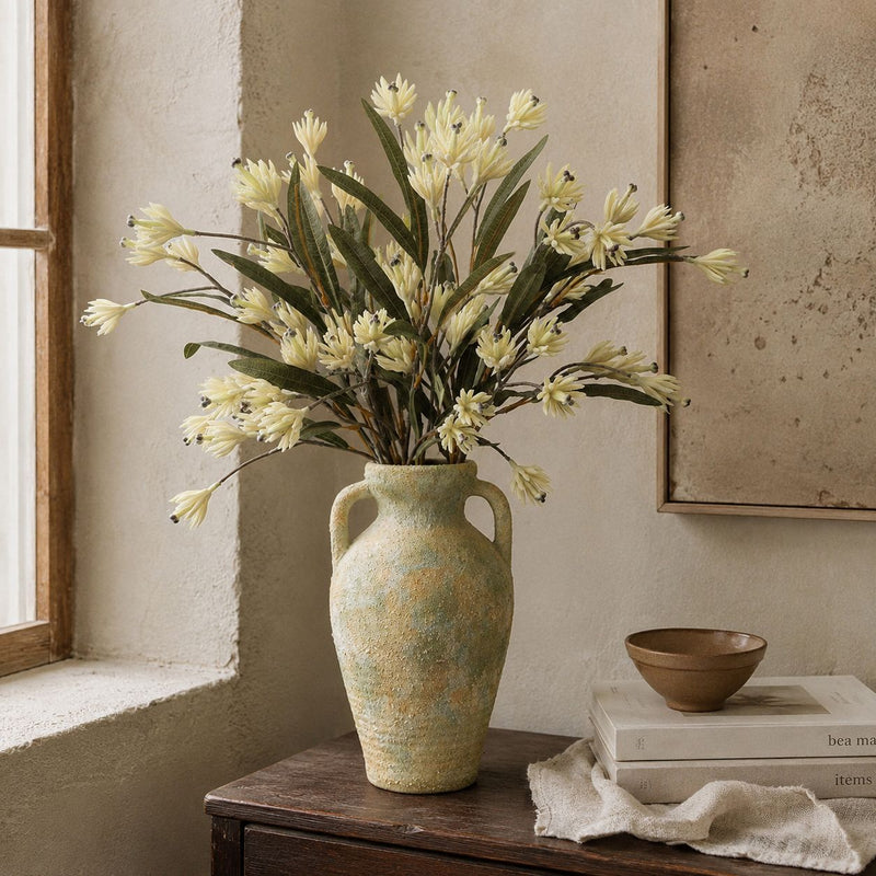 24" Artificial Magnolia Bush with 9 Blooms, Silk Floral Arrangement for Home Decor, Wedding Centerpieces & Commercial Displays