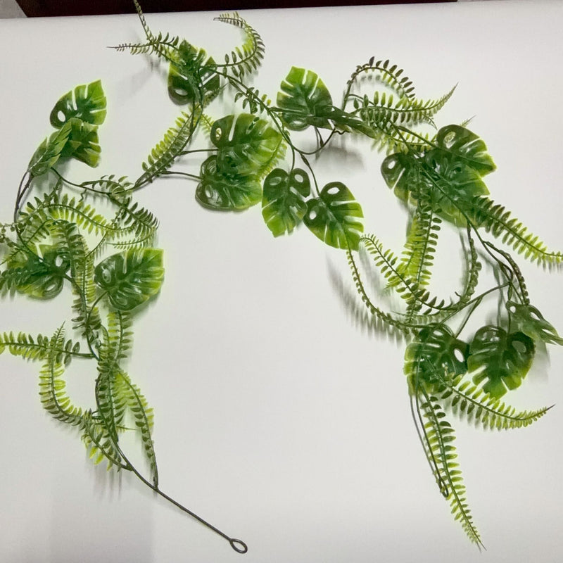 71" Artificial Monstera Vine, Trailing Faux Plant for Indoor Outdoor Decor, Wedding, Office, Retail Display