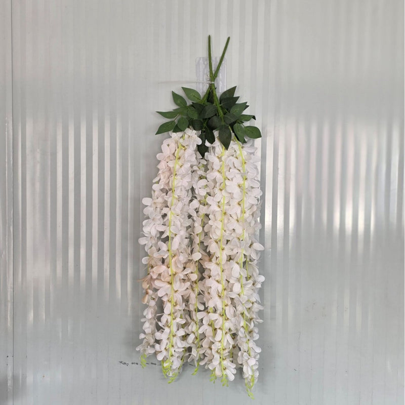 Artificial Wisteria Vine Garland, 33.5" Faux Purple Floral Hanging Decor for Weddings, Home, and Events
