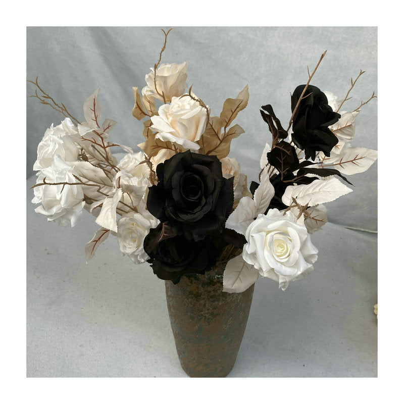 Artificial Alice Rose Stem, Single Stem with 2 Blooms, 31" Long, Silk-Like Fabric, for Weddings & Home Decor