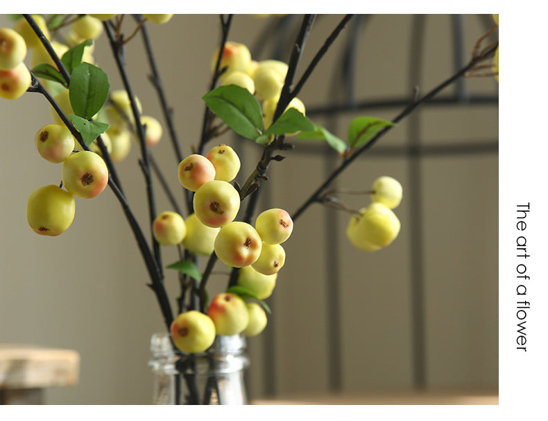Artificial Apple Stem, Single Branch with 36 Blooms, 41" Long Faux Silk Fruit Stem for Home Decor, Wedding Centerpieces