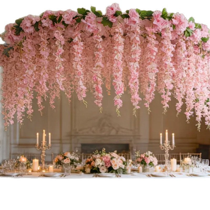 Artificial Wisteria Vine Garland, 91" Silk-Like Faux Floral Decor for Home, Wedding & Events