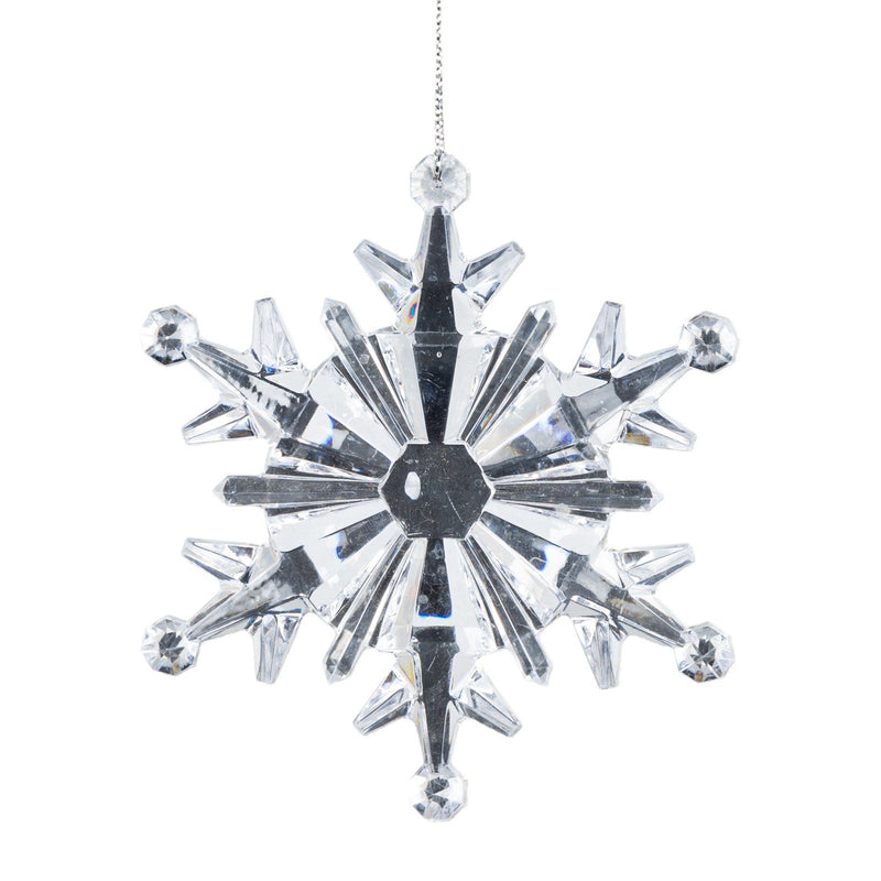 Bulk Christmas Ornaments Clear Acrylic Crystal Snowflake Hanging Pendants for Xmas Tree Theme Party Decor Wholesale