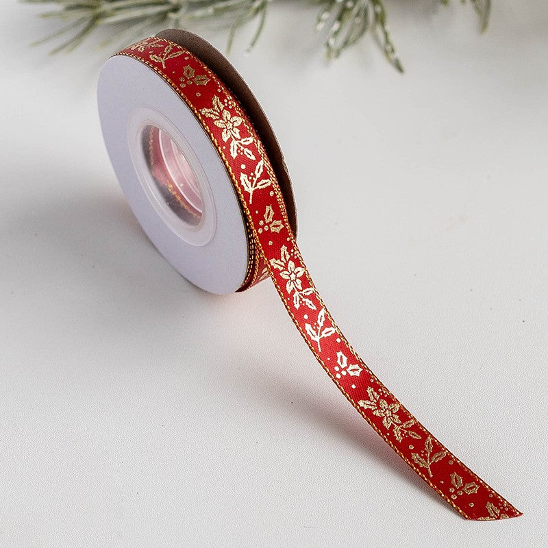 Bulk 10 Yards Christmas Ribbon Christmas Grosgrain Ribbon for Gift Wrapping Crafts DIY Holiday Xmas Decorations Wholesale