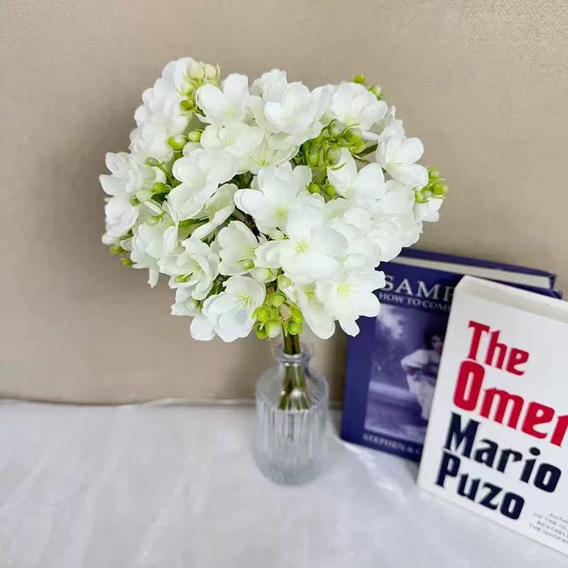 Artificial Jasmine Bouquet, Set of 4, 16" Tall, Silk Flowers, Wedding Bouquet, Table Decor, Indoor Outdoor Use