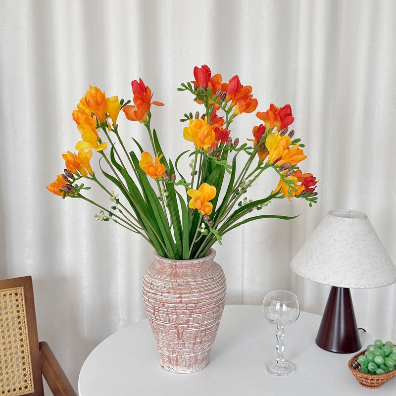 24" Faux Silk Orchid Bush with 6 Blooms, Modern Home Decor, Wedding & Commercial Styling