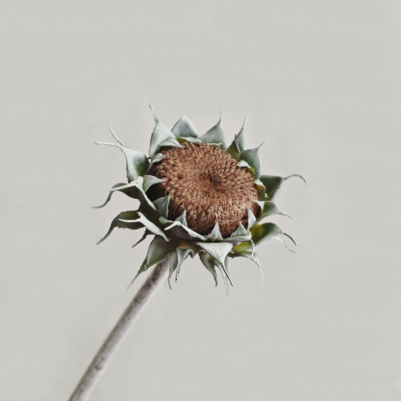 Artificial Sunflower Single Stem, Faux Sunflower with Bendable Stem, Yellow, Green or Brown, Wedding Table Decor, Home Decor