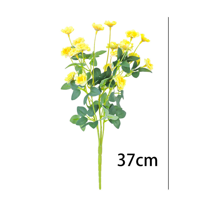 Artificial Rose Bush, 15" Silk Flower Bouquet for Wedding Decor, Home Styling, and Event Arrangements, Allergy-Free & Pet-Safe